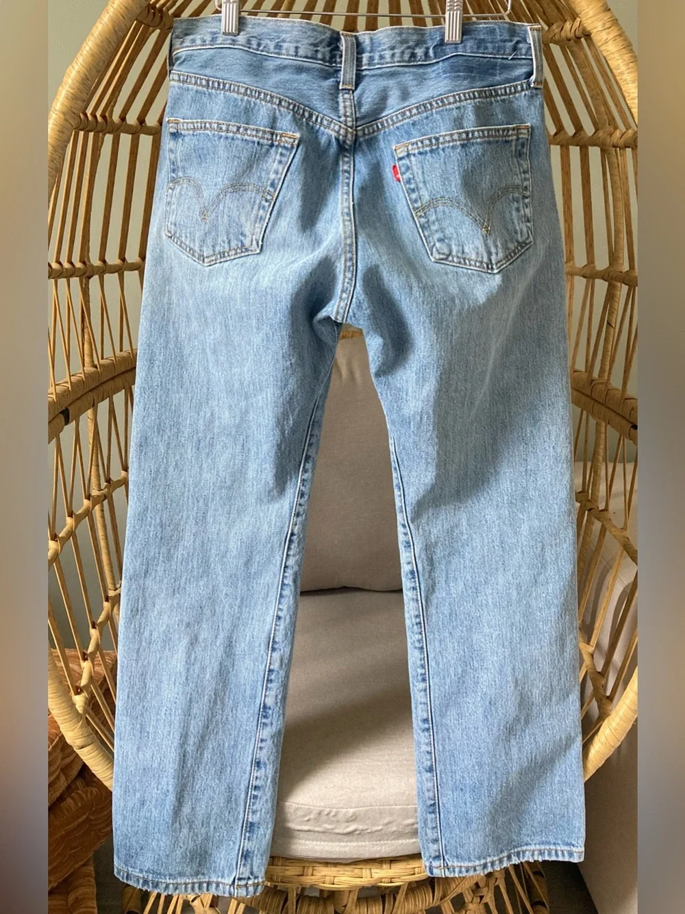 Vintage Levi’s 501 Button Fly Jeans 33x30 Light Stone Wash Straight Leg